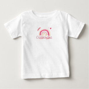Persoonlijk watercolor regenboog baby T-shirt