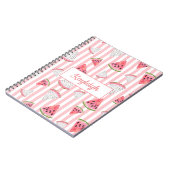 Persoonlijk, Watermeloen, Roze en Witte Stripes. Notitieboek (Linkerzijde)