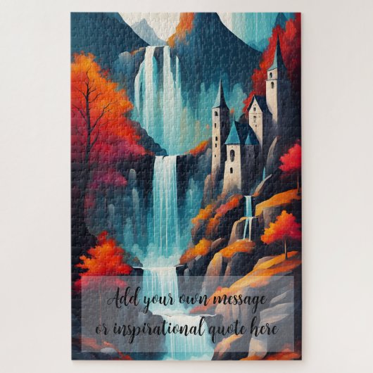 Persoonlijk Waterval Kasteel Ontsnapping Legpuzzel (Verticaal)