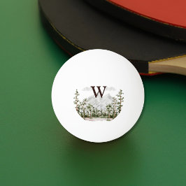Persoonlijk Waterverf Berg en Bos Monogram Pingpongbal