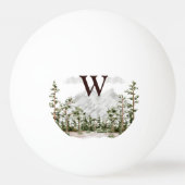Persoonlijk Waterverf Berg en Bos Monogram Pingpongbal (Voorkant)