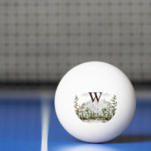 Persoonlijk Waterverf Berg en Bos Monogram Pingpongbal (Net)