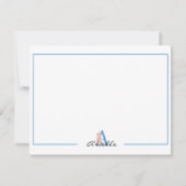 Persoonlijk Waterverf Bloem Letter A monogram Notitiekaartje (Voorkant)