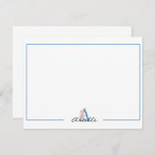 Persoonlijk Waterverf Bloem Letter A monogram Notitiekaartje (Voorkant / Achterkant)