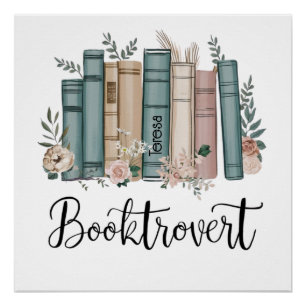 Persoonlijk Waterverf Boek Boekenliefhebber Perfect Poster