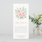 Persoonlijk Waterverf Cadeaubewijs met Bloemen (Staand voorkant)