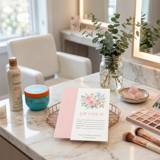 Persoonlijk Waterverf Cadeaubewijs met Bloemen