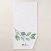 Persoonlijk waterverf groen badhanddoek (Badhanddoek)