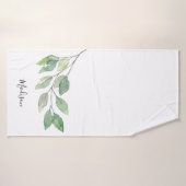 Persoonlijk waterverf groen badhanddoek (Badhanddoek)