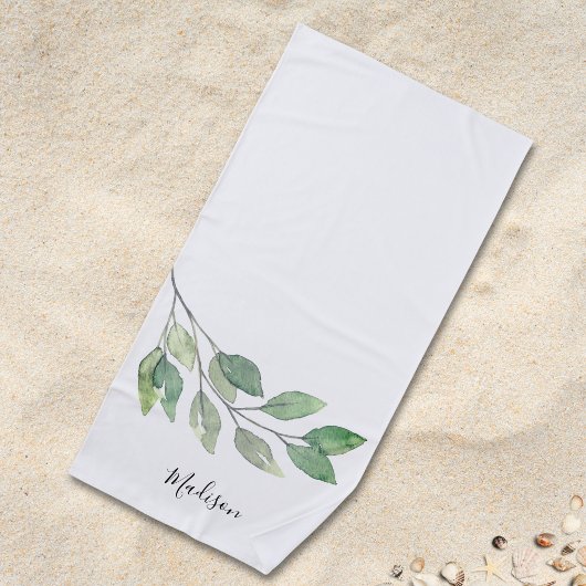 Persoonlijk Waterverf Groen Strandlaken