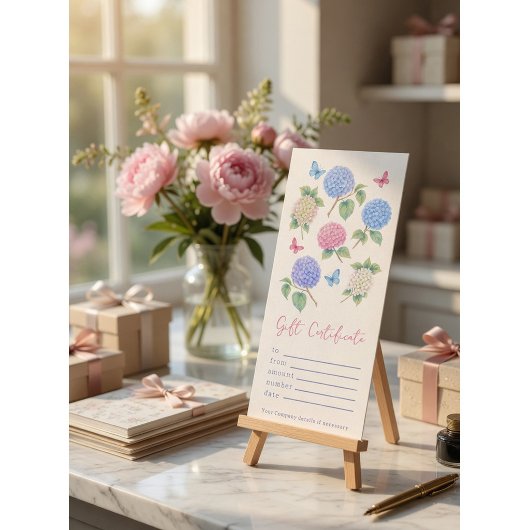 Persoonlijk Waterverf Hydrangea Cadeaubon