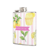 Persoonlijk waterverf limonade-cupcake streep heupfles (Links)