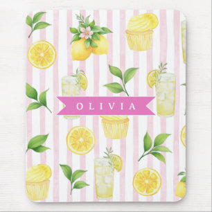 Persoonlijk waterverf limonade cupcake streep muismat