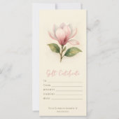 Persoonlijk Waterverf Magnolia Cadeaubewijs (Voorkant)