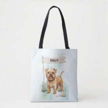 Persoonlijk waterverf Norfolk Terrier hondenontwer
