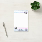 persoonlijk waterverf ontwerp met hondenpootafdruk post-it® notes (Kantoor)
