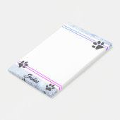 persoonlijk waterverf ontwerp met hondenpootafdruk post-it® notes (Schuin)