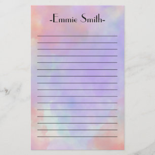 Persoonlijk waterverf roze lavendel paarse gelinie briefpapier