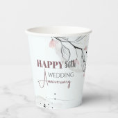 Persoonlijk Waterverf Vloeiend Jubileum Papieren Bekers (Voorkant)