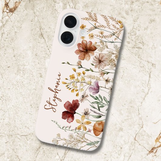 Persoonlijk Waterverf Wilde Bloem Mooie Bloemen Case-Mate iPhone Case
