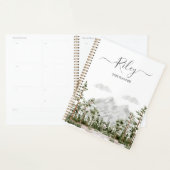Persoonlijk Waterverfberg- en boslogo Planner (Display)