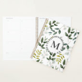 Persoonlijk Waterverfpatroon met Groene Bladeren 2 Planner (Display)