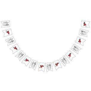 Persoonlijk weddenschap met een motorrijder vlaggetjes