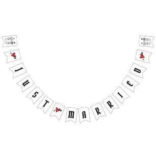 Persoonlijk weddenschap met een motorrijder vlaggetjes