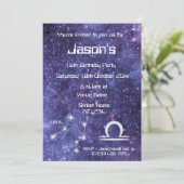 Persoonlijk Weegschaal Zodiac Sterrenstelsel Feest Kaart (Staand voorkant)