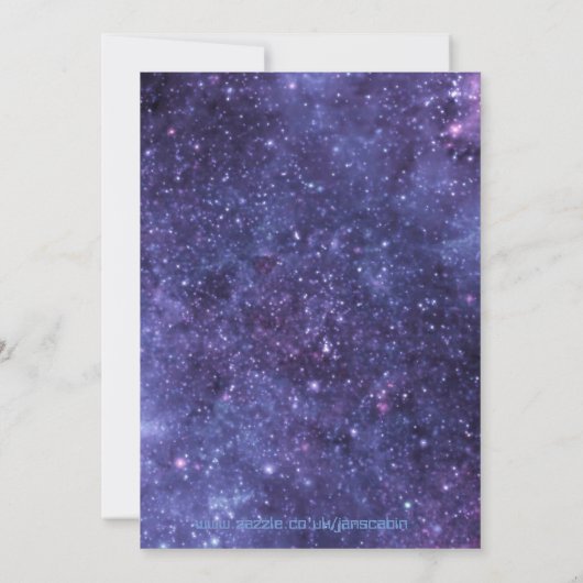 Persoonlijk Weegschaal Zodiac Sterrenstelsel Feest Kaart (Achterkant)