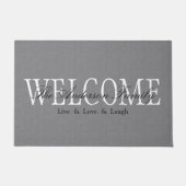 Persoonlijk Welkom Grijze Doormat Deurmat (Voorkant)