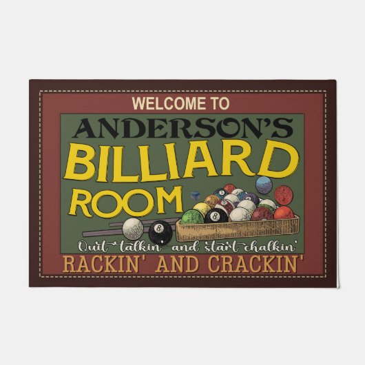 Persoonlijk welkom in Billiard Room Doormat Deurmat (Voorkant)