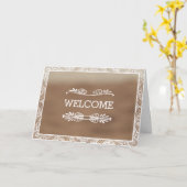 Persoonlijk welkom in Brown Boarder Kaart (Gele Bloem)