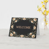 Persoonlijk welkom in Brown Boarder Kaart (Gele Bloem)