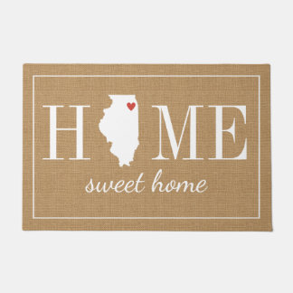 Persoonlijk Welkom in Illinois Jute Doormat Deurmat