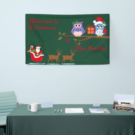 Persoonlijk welkom in kerstbanner spandoek (Beurs)