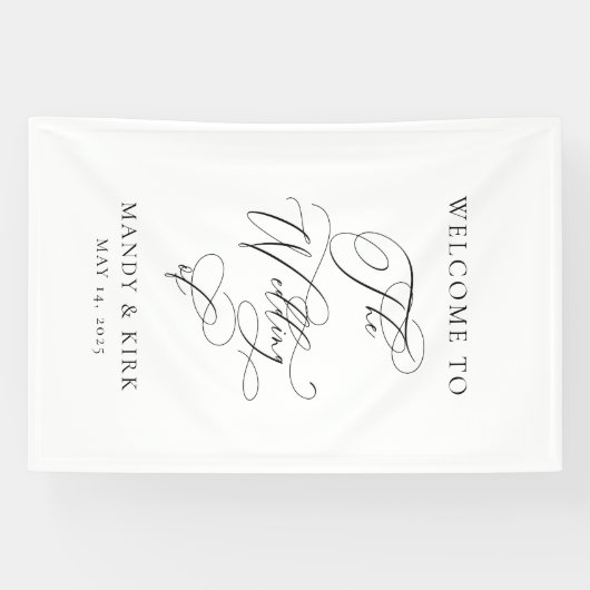 Persoonlijk "Welkom op onze bruiloft" bord Spandoek (Horizontaal)