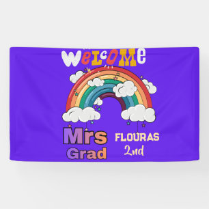 Persoonlijk Welkom Schild voor Leraren Regenboog K Spandoek