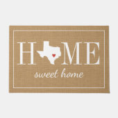 Persoonlijk welkom startpunt Texas Jute Doormat Deurmat (Voorkant)
