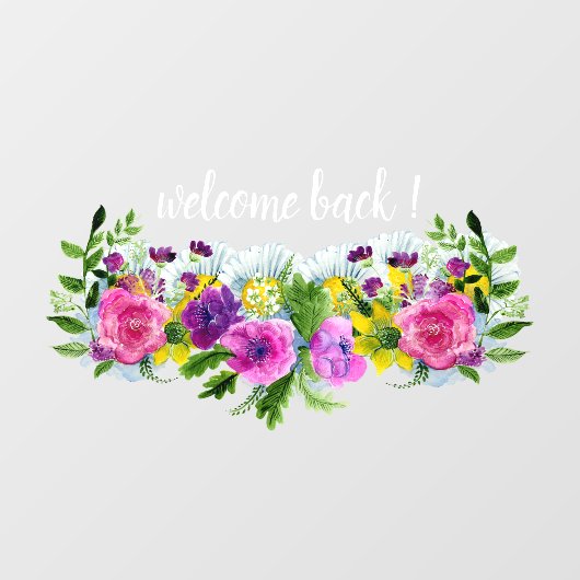Persoonlijk Welkom terug!  Floral Shop Raamsticker (Vel)