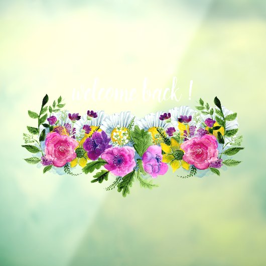 Persoonlijk Welkom terug!  Floral Shop Raamsticker (Vel 3)