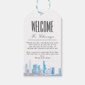 Persoonlijk welkom van Wintery Chicago Skyline Cadeaulabel (Voorkant)