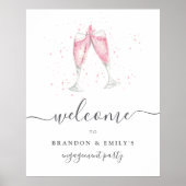 Persoonlijk welkomstbord voor evenementen met Roze Poster (Voorkant)