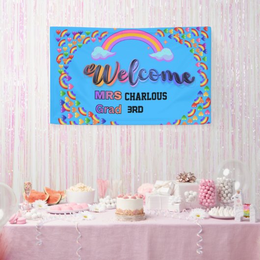 Persoonlijk Welkomstbord voor Leraren | Aangepaste Spandoek (Feest)