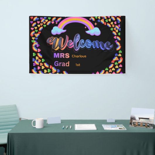 Persoonlijk welkomstbord voor leraren | Aangepaste Spandoek (Beurs)