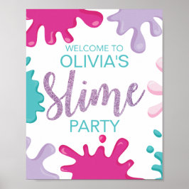 Persoonlijk welkomstbord voor slime verjaardagsfee poster