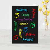 Persoonlijk Wenskaart, 15e verjaardag Kaart (Gele Bloem)