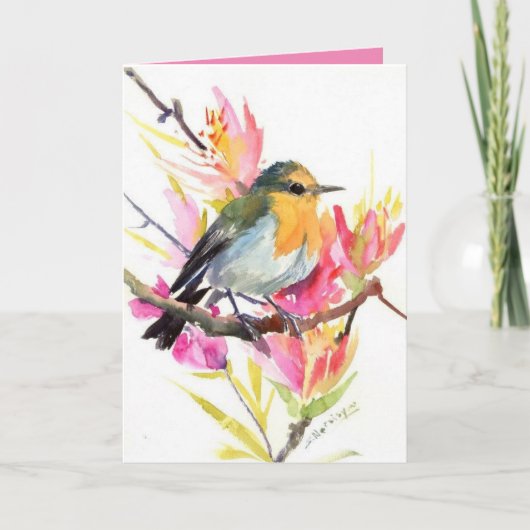 Persoonlijk Wenskaart - Summer Robin Kaart (Voorkant)