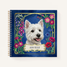 Persoonlijk West Highland hondenblauw notitieboek