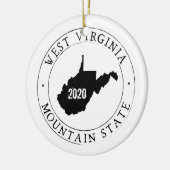 Persoonlijk West Virginia Keramisch Ornament (Links)